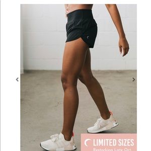 Zyia black trainer shorts.